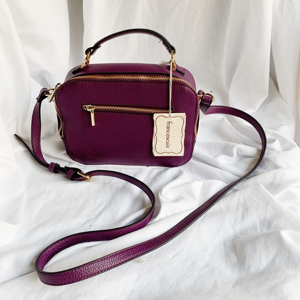 Cross body bag in purple. Francesca’s brand.
